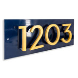 Floating Modern 4" Number Horizontal Address Plaque (4 Digits)