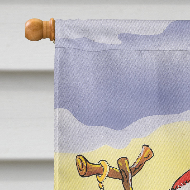 Drapeau de jardin à 2 côtés épouvantail bonhomme de neige, H 28 po x l 40 po