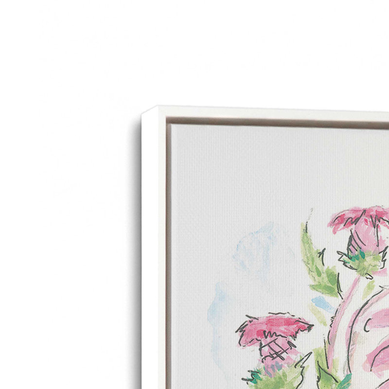 «Blooming with Joy» par Jessica Mingo, reproduction d'art, L 12 po x H 12 po, Blanc, Framed Canvas