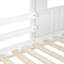 Lit superposé simple en bois sur lit double, lit mezzanine avec maisonnette, maison de campagne, échelle et garde-corps