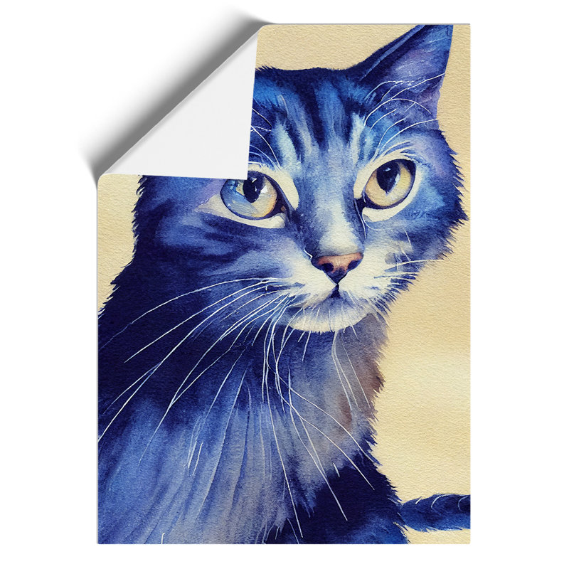 Cat Watercolour No.3 - Wall Art, 42cm H x 29.7cm W, Paper, No Matte