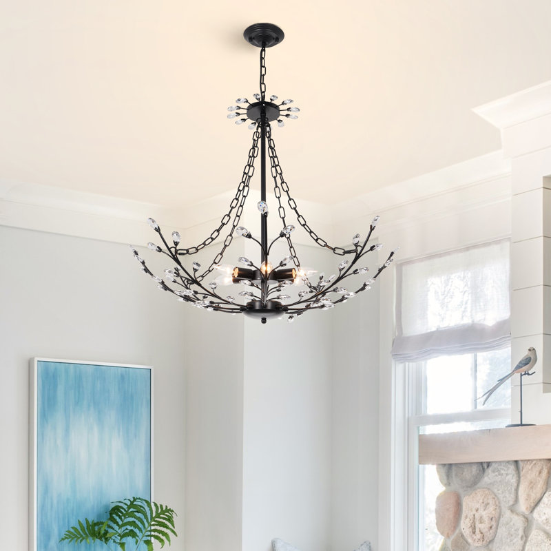 Luminaire suspendu maison de campagne 6 lumières, lustre rustique 