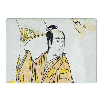 Tempered Glass Man with a Fan by Katsukawa Shunko Chopping Board
