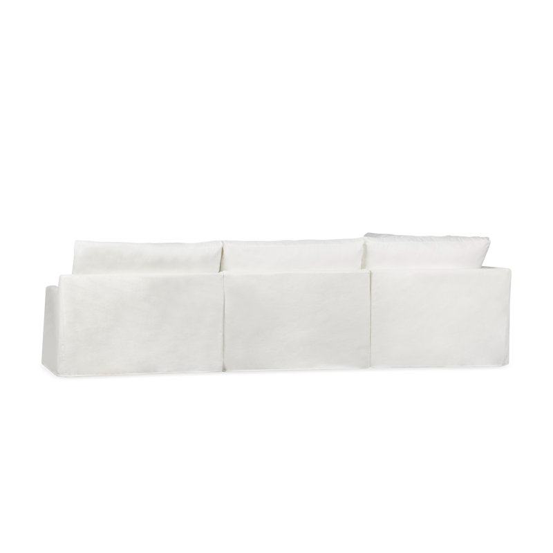 Wrenley 5-Piece Slipcovered Modular Sectional, Nomad Snow Crypton® Chenille, Right Hand Facing