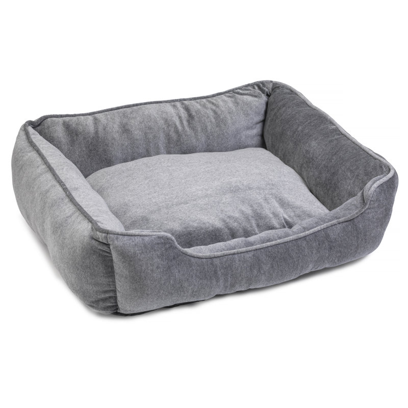 Herrera Polyester Pet Bed, Grey, Medium (65cm W x 55cm D x 21cm H)