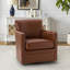 Fauteuil club pivotant en cuir Tessler-729486177