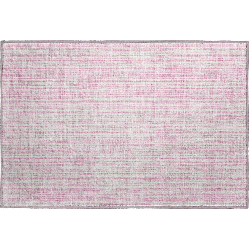 Premium Machine Washable Prisco Pink Rug, Rectangle 1'8" x 2'6"