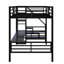 Lit mezzanine double en métal avec bureau, escalier et garde-robe-223685741