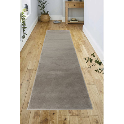 Custom Size Non-Slip Washable Soft Touch Pile Solid Cloud Color Hallway Runner Rug by Feet