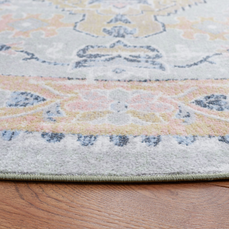 Bayside Performance Machine Washable Oriental Rug, Round 6'7"