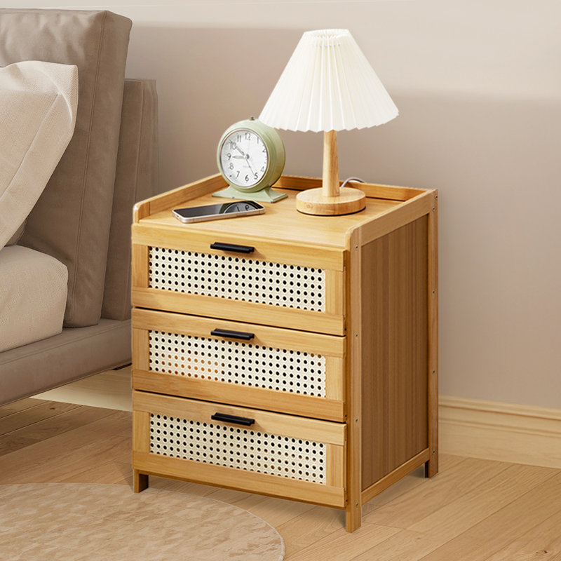 42cm W Solid Wood Bedside Table