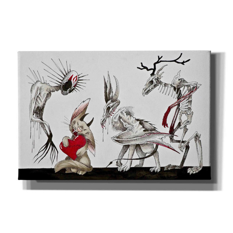 «L'il Monster» par Avery Multers, art mural sur toile, H 12 po x l 16 po x P 0,75 po