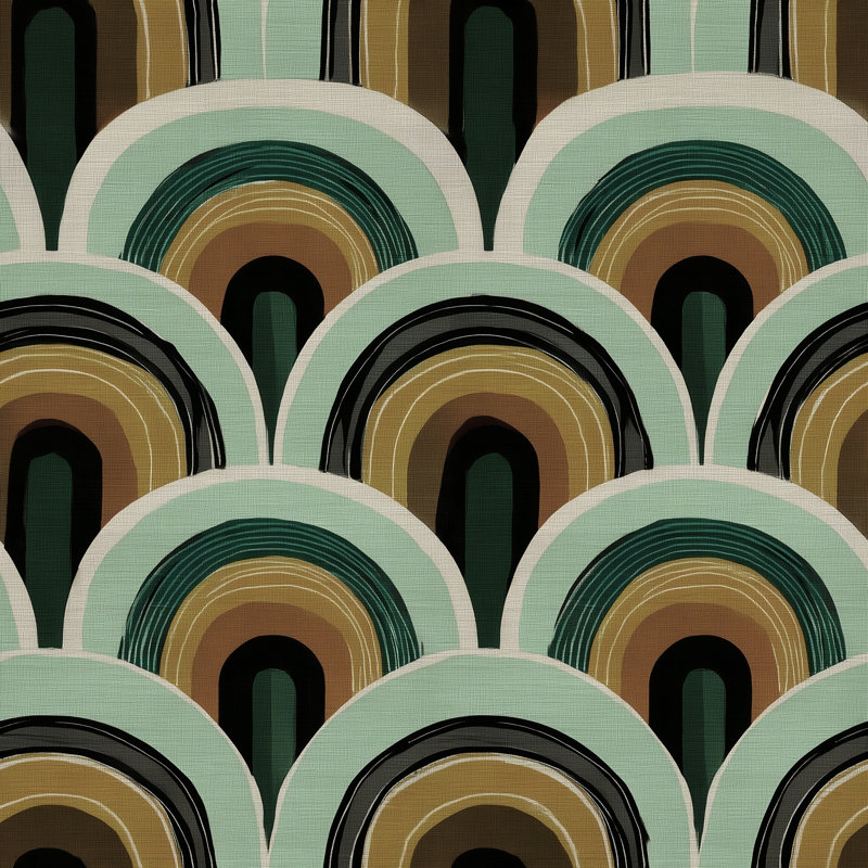 Papier peint moderne Mid Century, Non tissé, non collé