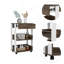 Chariot de cuisine, trois tablettes, quatre roulettes