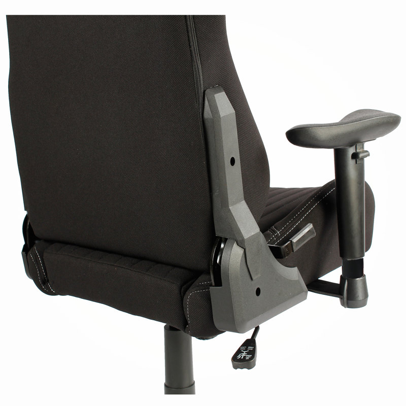 Techni Sport Adjustable Reclining Ergonomic Swiveling PC & Racing Game Chair in Black