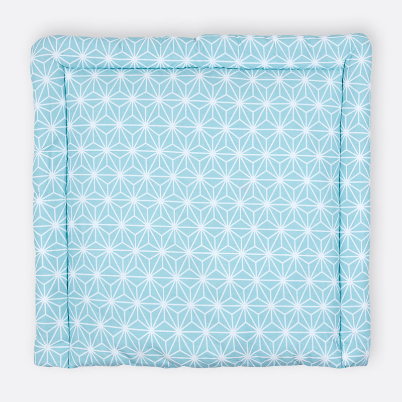 Weiße Diamante 100% Cotton Changing Mat, 70cm H x 75cm W x 4cm D, Turquoise