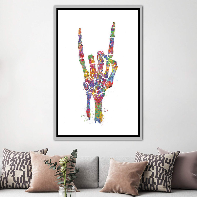 «Skeleton Hand» - reproduction, H 60 po x l 40po x P 1,5 po, Cadre argenté