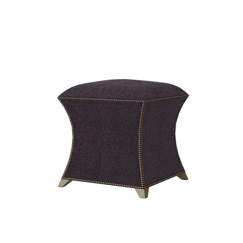 Hayes Upholstered Ottoman, Dune, Rise Charcoal (Performance fabric) 1357-95
