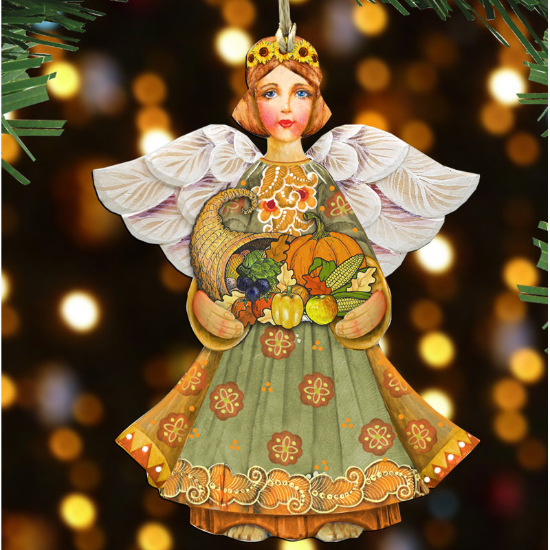 Ornement en bois en forme de ange rabattable