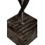 80" Natural Horn Floor Lamp - Wildebeest Hide Base - Black & Gold Paper Shade