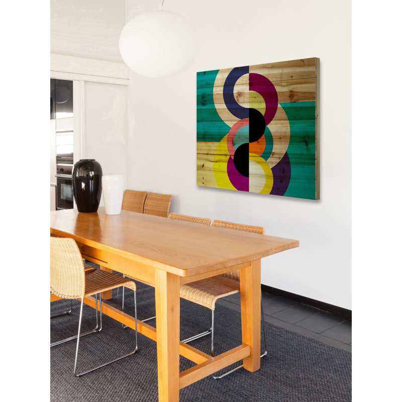 « modular future », reproduction d’art sur bois de pin naturel, H 24 po x l 24 po x P 1,5 po