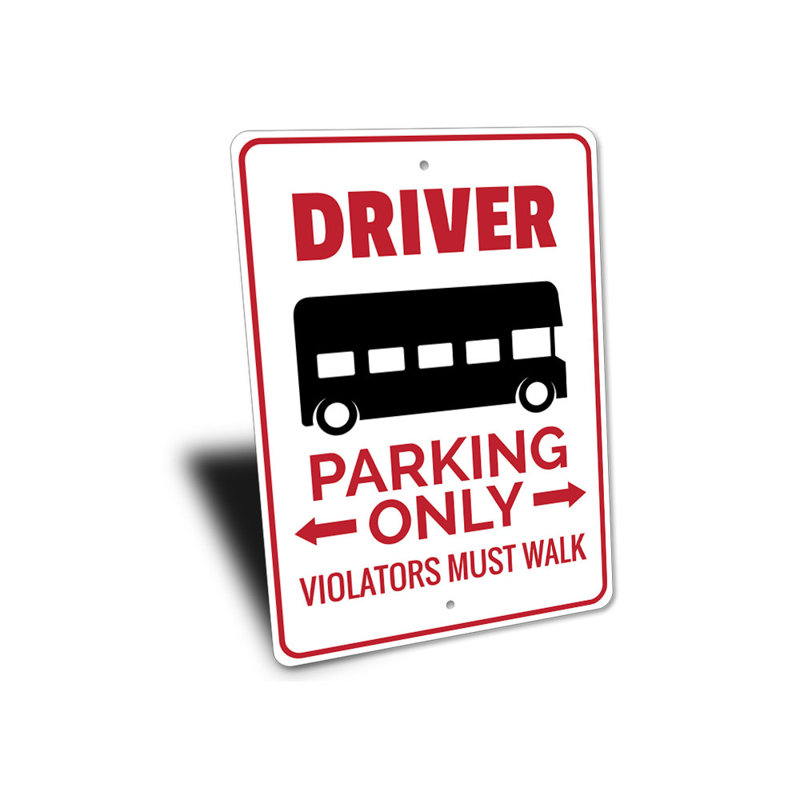 Enseigne en aluminium pour chauffeur de bus, H 18 po x l 12 po x P 0,06 po
