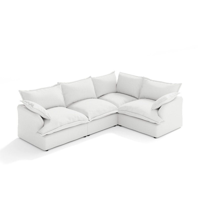  Canapé modulaire Chanh, canapé Cloud Comfy, Blanc, 4