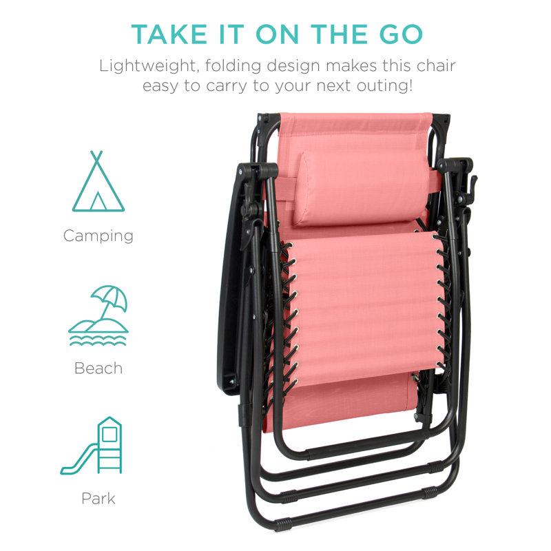 Alahia Folding Recliner Chair, Pink