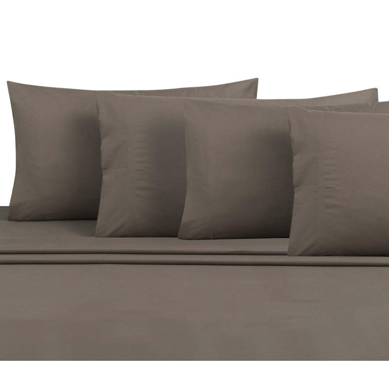 Ensemble de draps en rayonne 6 pièces Jaree, Très grand, Taupe