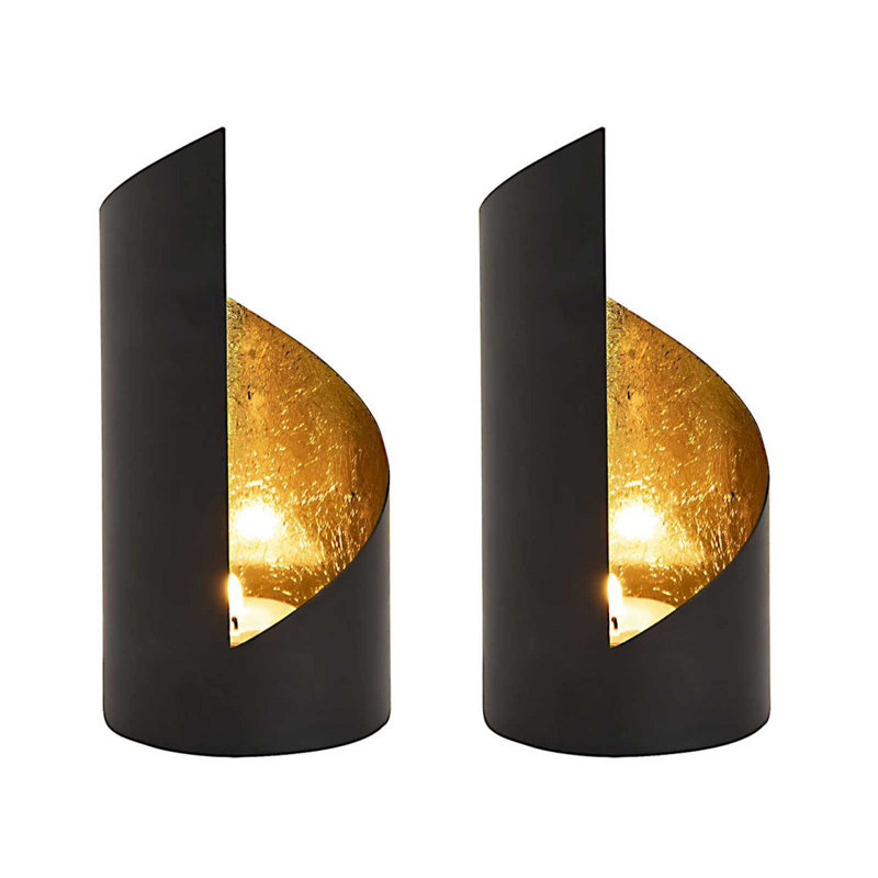 2 Piece Metal Tealight Holder Set