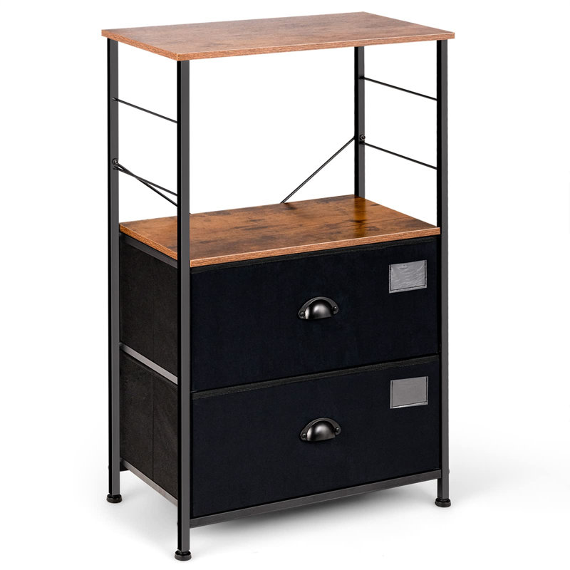 Derion Iron 55 cm W Chest of 2 Drawers