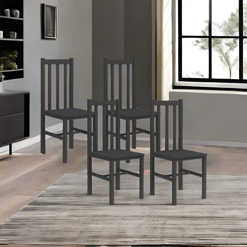 Kerica 17.7'' H Solid Wood Side Chair, Gray