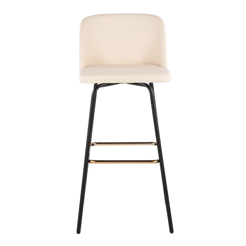 Thea 30" Fixed-Height Bar Stools with Metal Legs & Square Footrest