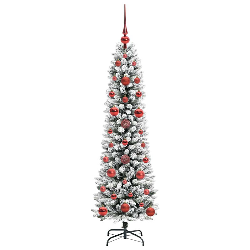 Artificial Christmas Tree with 150 LEDs Green and white 120 cm, Red