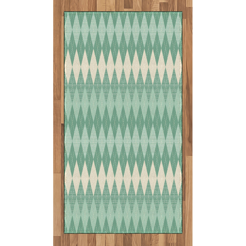 Aqua High Density Long Fiber Poly Threads Decorative Area Rug Carpet, Rectangle 2'7" x 5'