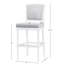 Tabouret de 31 po blanc avec assise et dossier rembourrés gris, pieds texturés tournés pour la table de pub orné d'une hauteur de bar de 31 po