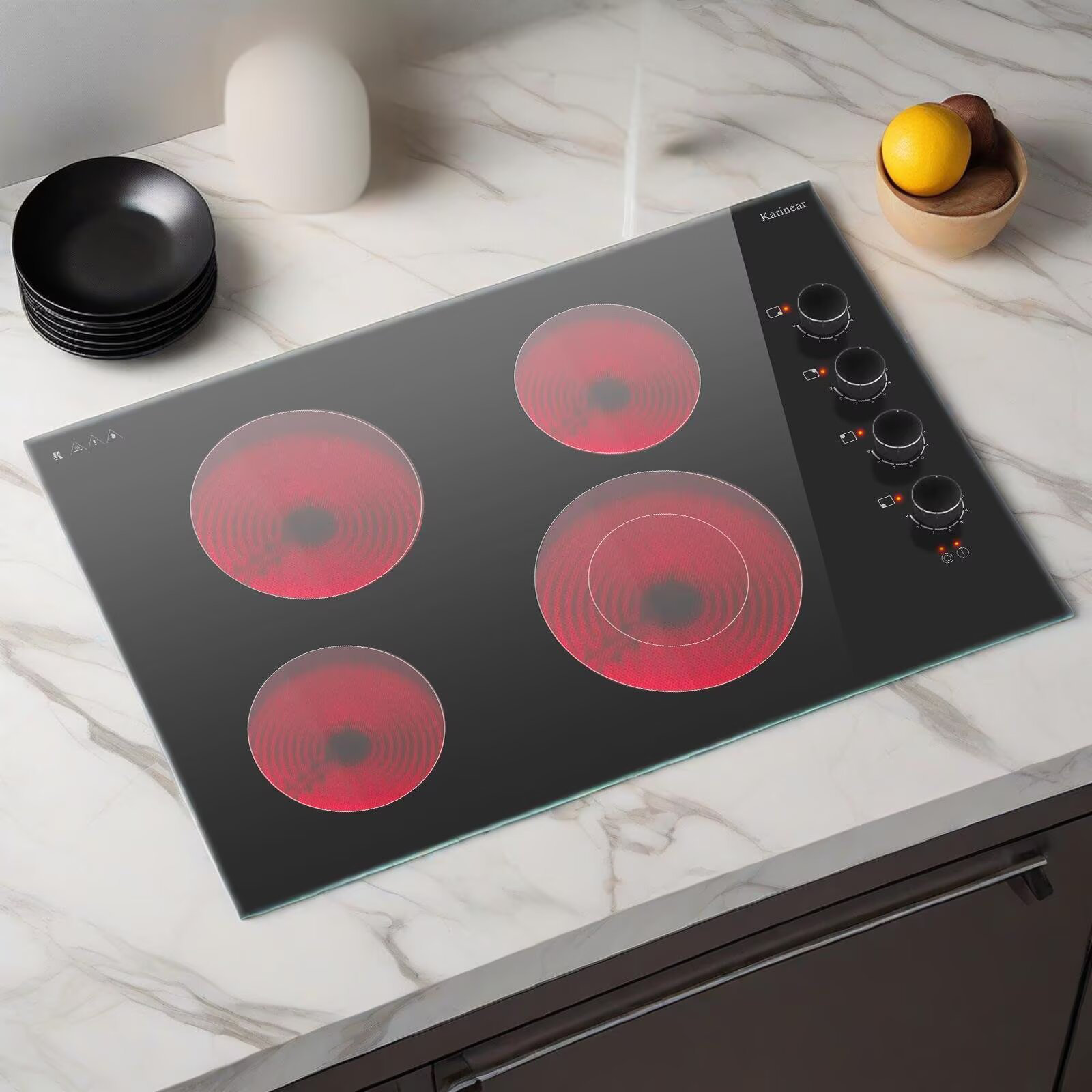 Karinear 4 Burners Electric Cooktop 30 Inch 6700W | Wayfair