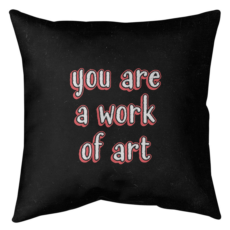 Coussin de sol œuvre d’art, H 28 po x l 28 po, Rouge