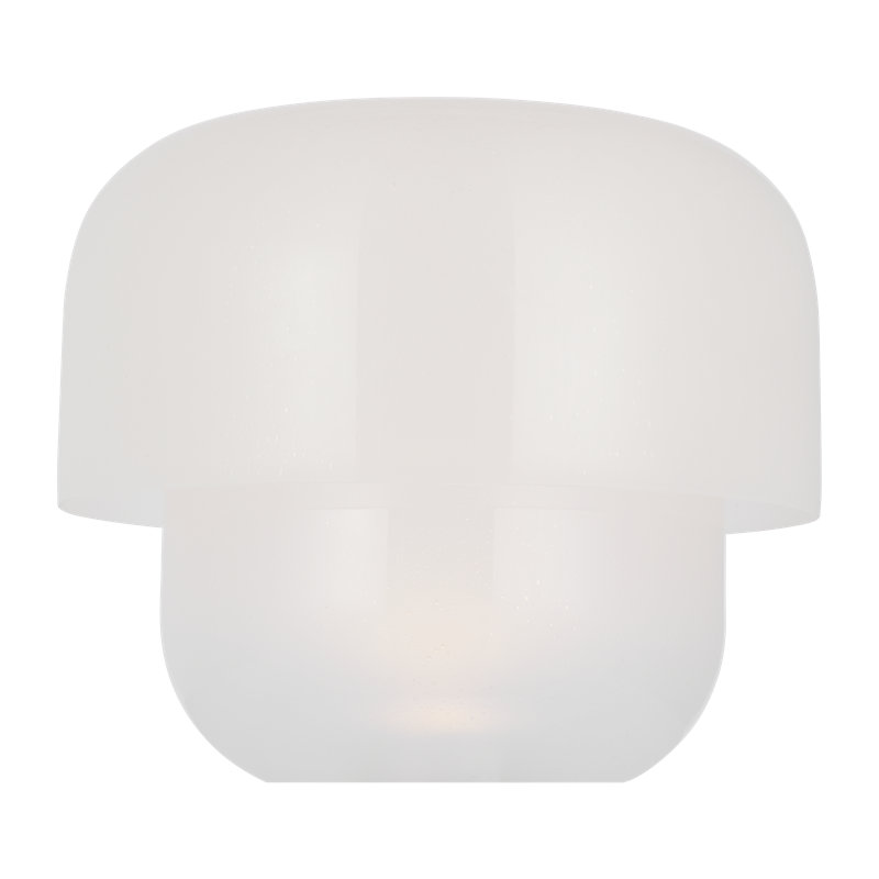 Kelly Wearstler Bolete 1-light Small Table Lamp in Hand Rubbed Antique Brass, White, 16.3" H x 18" W x 18" D