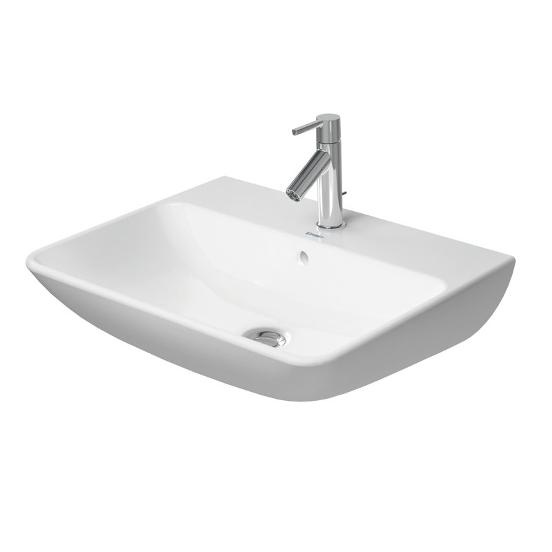 Lavabo de salle de bain mural rectangulaire en céramique avec trop-plein Me By Starck
