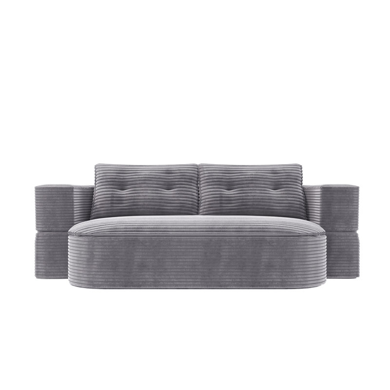 78.7 " W 2-In-1 Foldable Sofa, Light Gray