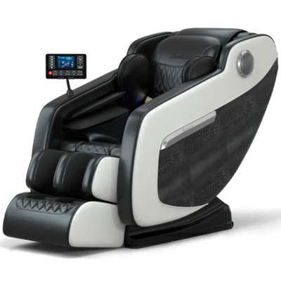 Faux Leather Full Body Shiatsu Massage Chair with Zero Gravity, Heat, Air Compression, and Foot Rollers