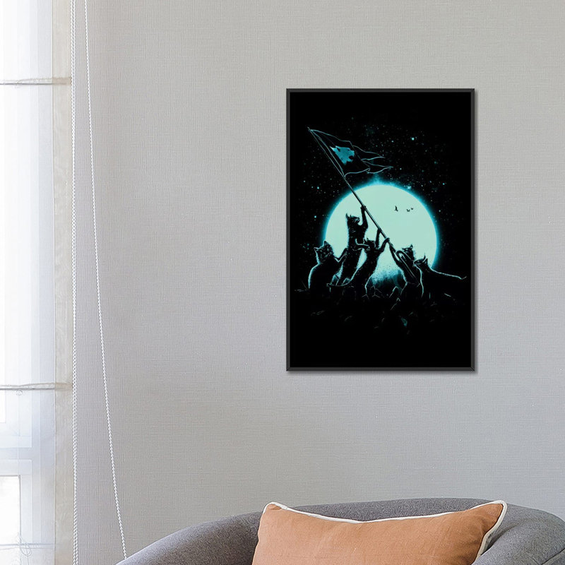 Freedom Cats by Nicebleed Wall Art on Canvas, 12" H x 18" W x 1.5" D, Wrapped Canvas, No Mat