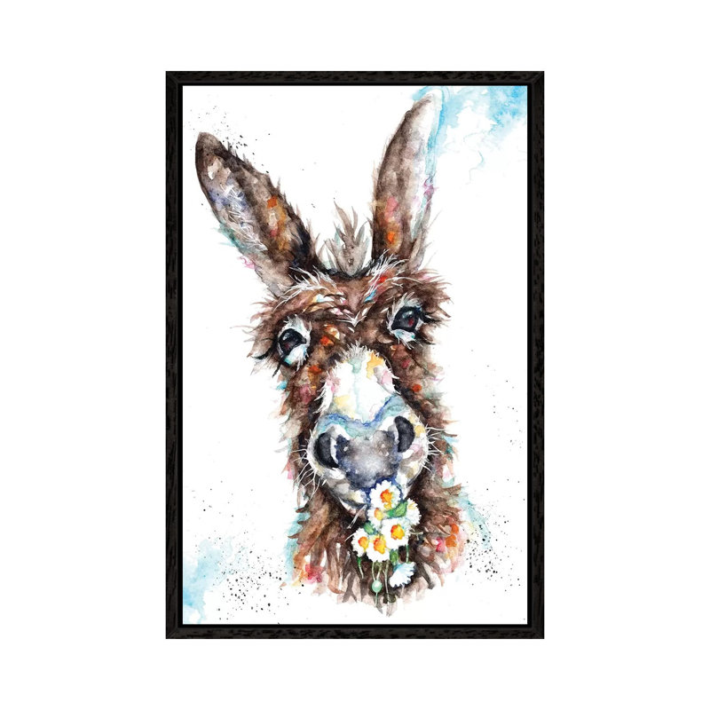 Daisy - Painting on Canvas, 66.04 cm H x 45.72 cm W, Black Framed