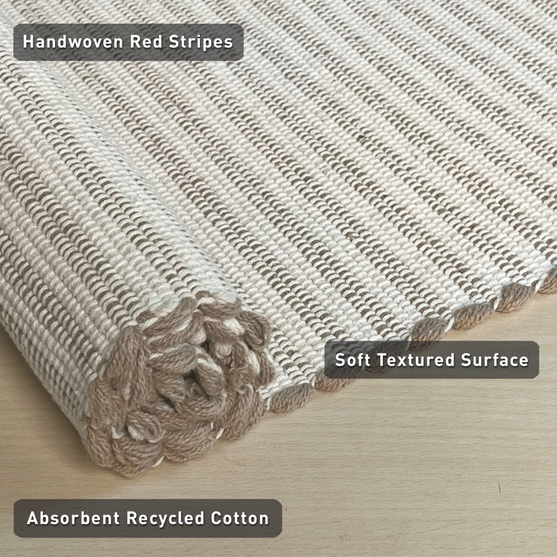 Annzley Cotton Blend Bath Rug, Beige, Single - 51" L x 24" W