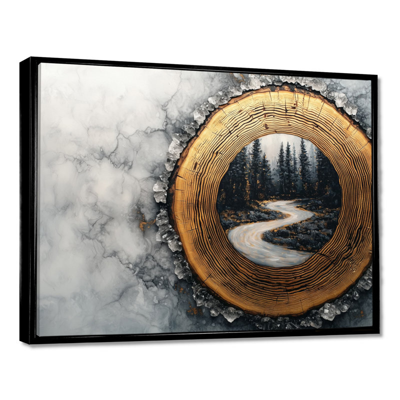 Gioacchina - Landscapes Canvas Art Print, H 30 po x l 40 po, Cadre flottant, Noir