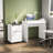 Desk and Storage Cabinet with 1 Drawer and 1 Door,  White
