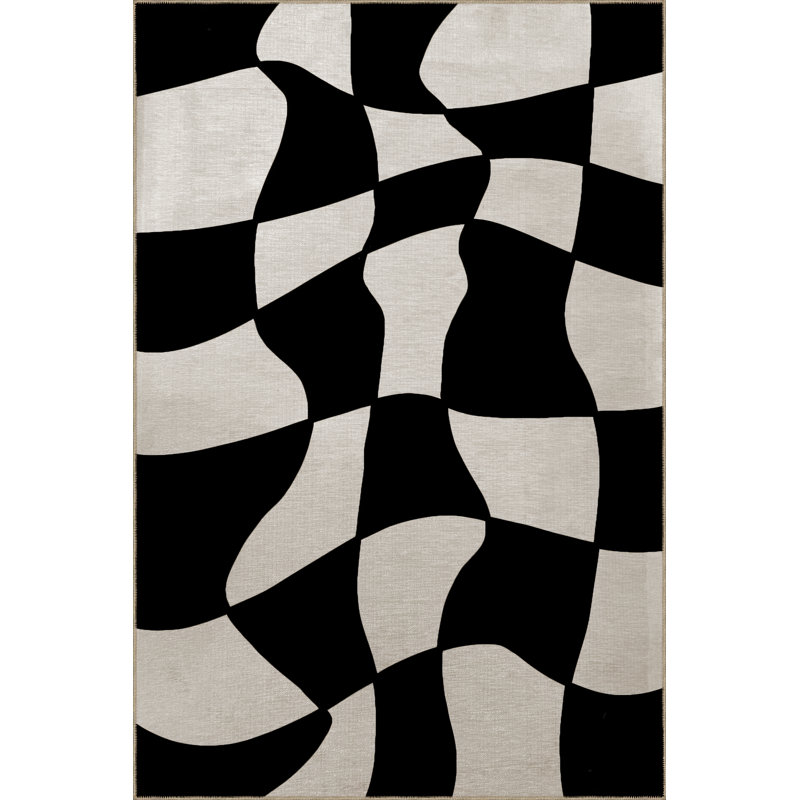 Tapis décoratif moderne à motif géométrique Mira, Tapis de couloir 3 pi 3,37 po x 6 pi 6,74 po
