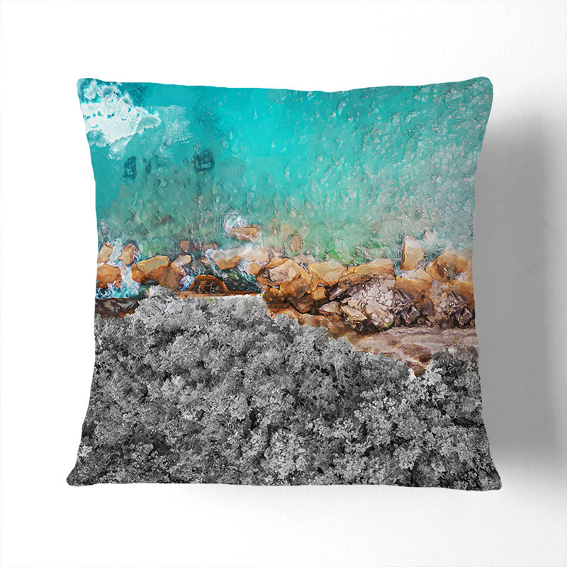 Floral Square Throw Cushion, Stone, 40 x 40 cm