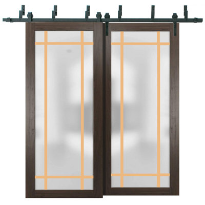Panelled Wood Finish Barn Door